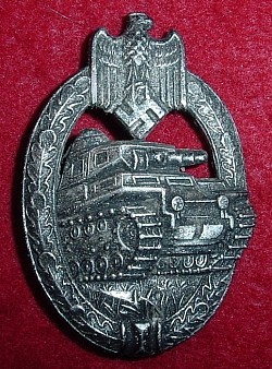 Nazi Panzer Assault Badge in Silver by Adolf Scholze...$195 SOLD