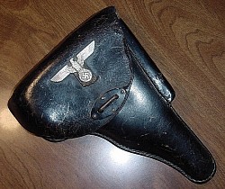 Nazi Captured P.38 Pistol Holster with G.I.s Name and Political Eagle...$175 SOLD