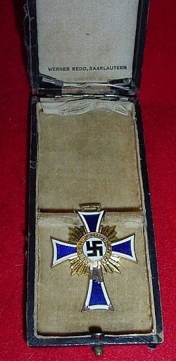 Nazi Mother's Cross in Gold with Case...$50 SOLD