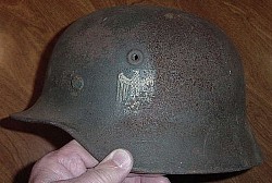 Nazi Army M40 Single Decal Helmet with Partial Liner...$275 SOLD