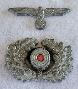 WWII German Army Visor Hat Insignia Set...$45 SOLD