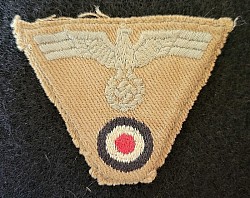 Nazi Tropical M43 Cap Insignia Patch...$50 SOLD