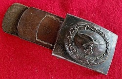 Nazi Luftwaffe EM Belt Buckle By Schmöle & Co., Menden with Leather Tab...$125 SOLD