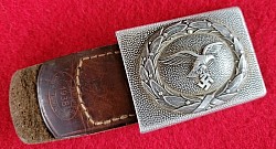 Nazi Luftwaffe EM Belt Buckle by Jul. Maurer with Leather Tab dated 1938...$115 SOLD