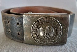 Nazi Army EM Combat Belt with Buckle by Berg u. Nolte Dated 1942...$195 SOLD