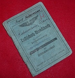 Original Nazi Luftschutzpolizei Dienstbuch Loaded with Entries...$70 SOLD