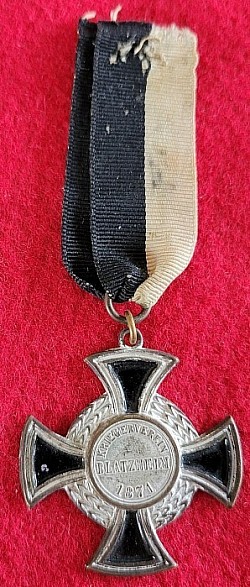 1871 Franco-Prussian War Veterans' Association Medal from Blatzheim...$35 SOLD