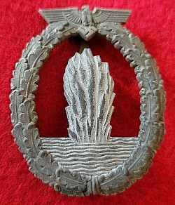 Nazi Kriegsmarine Minesweeper War Badge by Rudolf A. Karneth & Sohn, Gablonz...$150 SOLD