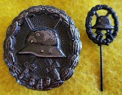 WWI German Black Wound Badge and Lapel Stickpin Set...$50 SOLD