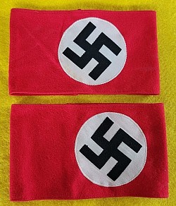 Two Nazi NSDAP Wool Armbands with Consecutive RZM Numbers..$250 set of two