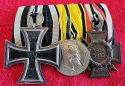 WWI German Three-Medal Bar with Württemberg Military Merit Medal...$175 SOLD