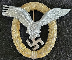Nazi Luftwaffe Combined Pilot And Observer Badge by Friedrich Linden...$625 SOLD