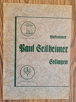 Nazi-Era Paul Seilheimer Dagger and Sword Catalog...$40 SOLD