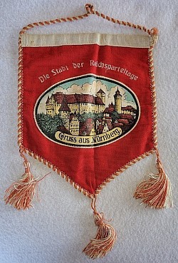Nazi "Nürnberg Die Stadt der Reichsparteitage" Table Banner...$175 SOLD