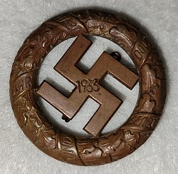 Nazi 1933 Gau-München Badge by Deschler & Sohn, München...$175 SOLD