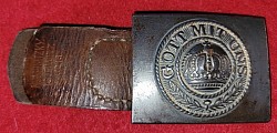 WWI Imperial German Army EM Belt Buckle with 1916-Dated Leather Tab...$85 SOLD