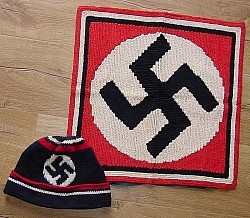 Nazi Knitted Wool Pillowcase, and 