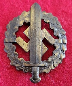 Nazi SA Sports Badge in Bronze by W. Redo...$65 SOLD