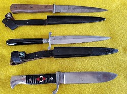 Group of Two Nazi-Era Fighting Knives and a Hitler Youth Knife...$475 set