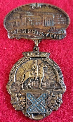 Original 1924 United Confederate Veterans 34th Reunion Badge, Memphis, TN...$175 SOLD