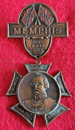 Original 1909 Memphis United Confederate Veterans 19th Reunion Badge...$175 SOLD