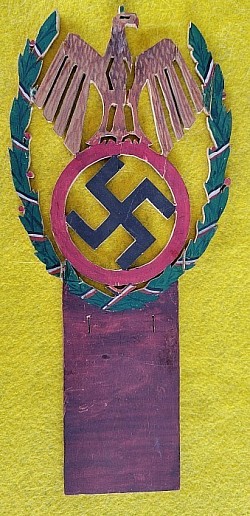 Nazi-era Wooden Eagle/Swastika Handicraft Item...$110 SOLD