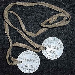 WWI U.S. 306th Infantry Sergeant's Dog Tags with Neck Cord...$60 SOLD