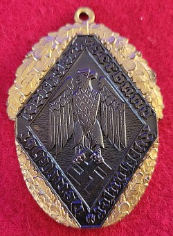 Nazi Reichskriegerbund 100th Year of RKB Branch Membership Streamer Medallion...$485 SOLD