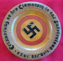Nazi 1938 Sudetenland Occupation Commemorative Wooden Bread Plate...$375 SOLD