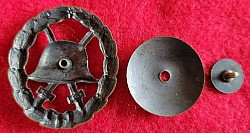 Rare WWI German Black Wound Badge Three-Piece Screwback...$150 SOLD