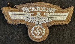 Nazi NSKK Sleeve Eagle Patch with Uniform Piece Attached...$70 SOLD