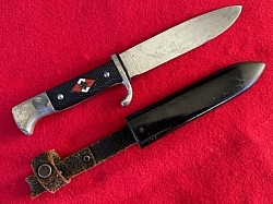 Nazi Hitler Youth Knife Marked 