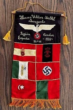 Nazi 1938 Legion Condor 2/Luftnachrichten-Abteilung 88 Named Wall Hanging...$225 SOLD