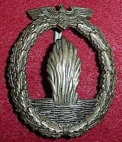 Nazi Kriegsmarine Minesweeper Badge by Hymmen und Co. of Ludenscheid...$250 SOLD