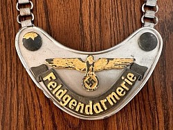 Nazi Feldgendarmerie (Field Police) Gorget with Neck Chain...$825 SOLD