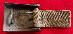 Nazi Army EM Belt Buckle with Tropical Web Tab...$375 SOLD