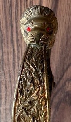 Nazi Brass-Handled Lionhead Sword by Eickhorn with Monogram...$650 SOLD