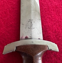 Nazi SA Dagger by Anton Wingen Jr. with Hanger Strap & Buckle...$415 SOLD