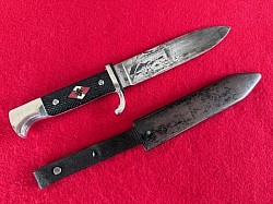 Nazi Hitler Youth Knife Marked 