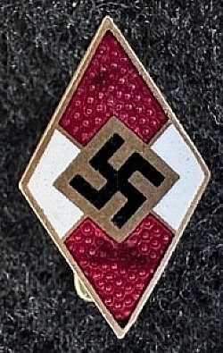 Nazi Hitler Youth Member's Badge Marked 