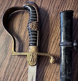 Nazi Army Officer’s Sword with Brass Hilt by F.W. Höller...$625 SOLD