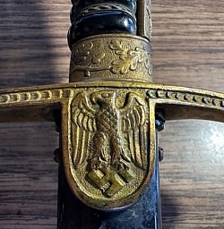 Nazi Army Officer’s Sword with Brass Hilt by F.W. Höller...$625 SOLD