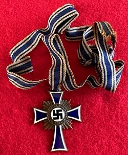 Nazi Mother's Cross in Bronze with Neck Ribbon...$65 SOLD