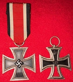 Nazi Iron Cross 2nd Class with Ribbon, and Broken WWI German Iron Cross...$195 set SOLD