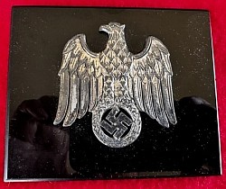 Nazi Silver-Finished Metal Eagle/Swastika Emblem...$85 SOLD