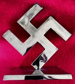Nazi Large Chromed Swastika Table Display...$295 SOLD