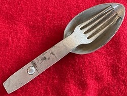 Nazi Wehrmacht Folding Spoon/Fork Field Utensil Set Marked 