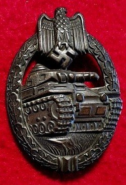 Nazi Tank Assault Badge in Bronze...$225 SOLD