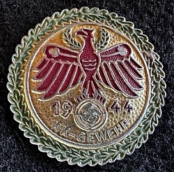 Nazi 1944 Tirol Shooting Association Small Caliber Master's Badge...$55 SOLD