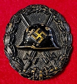 Nazi 1st Pattern Black Wound Badge with High Profile Helmet...$150 SOLD